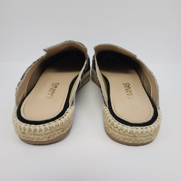 Kaanas Brown Cow Print espadrilles Slip-On Mules 38.5 Hair - Picture 5 of 7